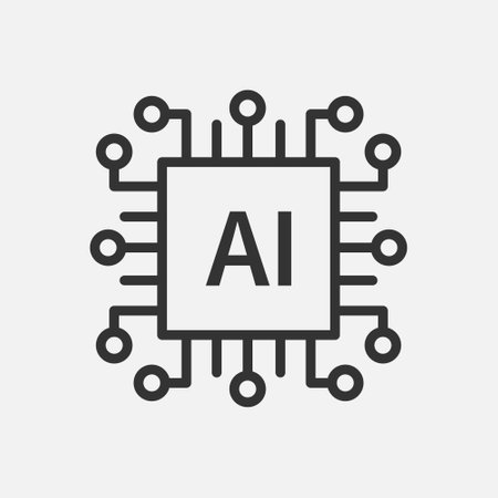 Artificial intelligence icon vector. Linear style sign for mobile concept and web design. Artificial intelligence symbol  vector illustration. Flat vector simple element graphics - vector.&#xD;のイラスト素材