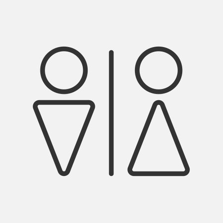 Toilet icon vector. Linear style sign for mobile concept and web design. WC, restroom symbol  vector illustration. Flat vector simple element graphics - vector.&#xD;のイラスト素材