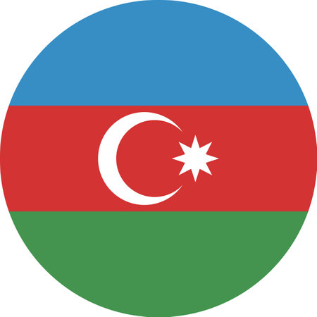 Azerbaijan flag national emblem graphic element illustration template design. Flag of Azerbaijan - vector illustrationのイラスト素材