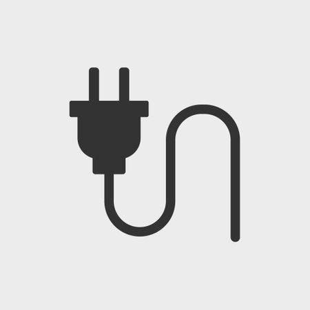 Electric plug flat vector icon. Electric cable sign symbol vector. energy, electric, plug, charger...