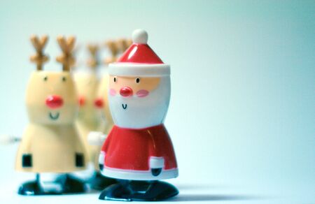 Santa with Reindeer in the backgroundの写真素材