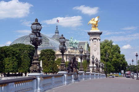 Pont Alexandre III Bridge and the Grand Palace in  Paris France のeditorial素材