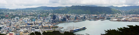 Wellington, New Zealand - November 18, 2013  City, harbour   waterfront  panorama on a spring day in...