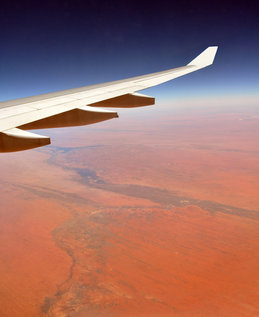 Flying Over The Red Desert Centre  of Australia  