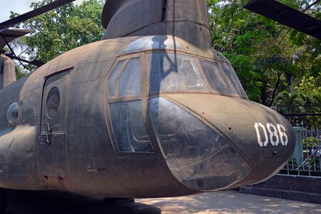 Ho Chi Minh City Vietnam  April 10 2015: American Chinook Helicopter on display at the War Remnants Museum.のeditorial素材