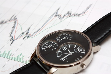 Watch on candle stick charts の写真素材
