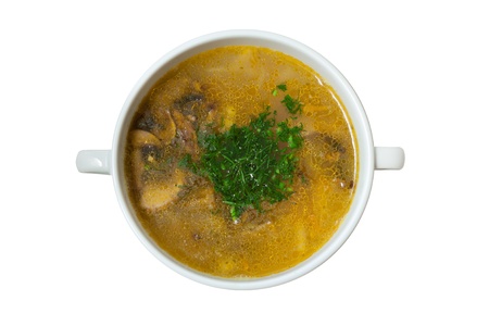 Soup on a the white background isolated.の写真素材