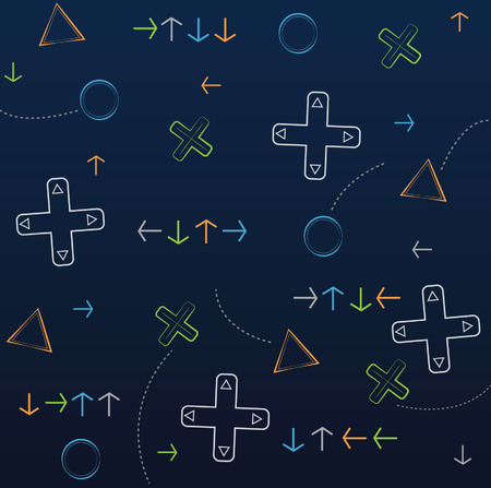Vector background with a video game theme, NOT a patternのイラスト素材