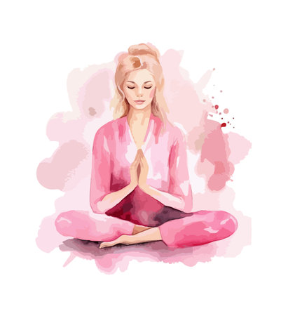 Yoga clipart, isolated vector illustration.のイラスト素材