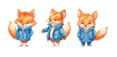 Fox clipart, isolated vector illustration.のイラスト素材