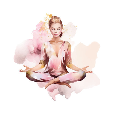 Yoga clipart, isolated vector illustration.のイラスト素材
