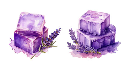 Lavender soap clipart, isolated vector illustration.のイラスト素材