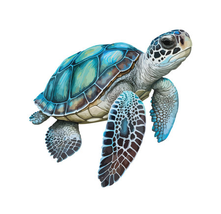 Turtle clipart, isolated vector illustration.のイラスト素材
