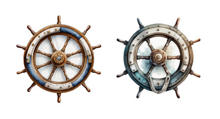 Ship steering clipart, isolated vector illustration.のイラスト素材