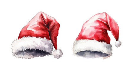 Santa hat clipart, isolated vector illustration.のイラスト素材