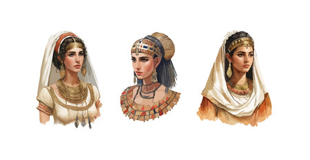 Egypt cleopatra clipart, isolated vector illustration.のイラスト素材