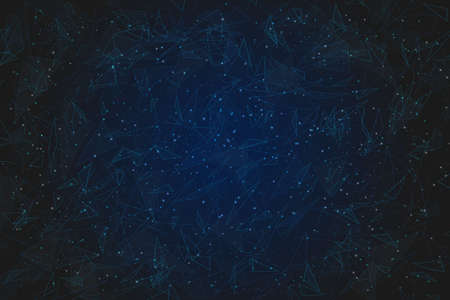 Abstract blue background. Polygonal low poly wireframe illustration looks like stars in the blask...