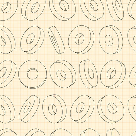 Mechanical engineering drawings on blue background. Cutter, assembly tool with replaceable multi-faceted plate. Technical Design. Cover. Blueprint. Vector illustration.のイラスト素材