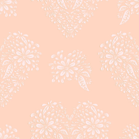 Seamless background. Abstract pattern with herbal and floral motifs.のイラスト素材