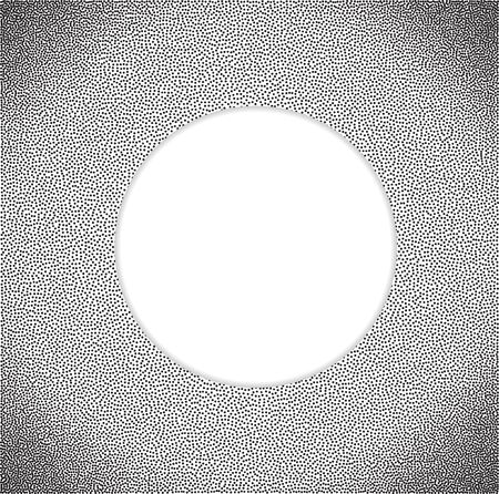 Abstract design element. Empty round frame on dotted background.のイラスト素材