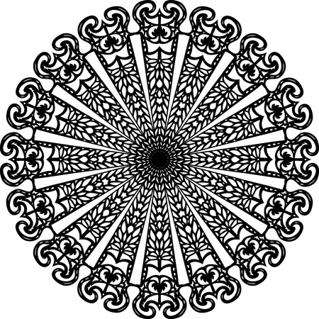 Ornament black white card with mandala. Geometric circle element made in vector.のイラスト素材