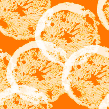 Abstract seamless pattern with watercolor citrus slices.の写真素材