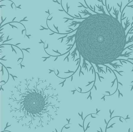 Vector decorative seamless pattern with herbal and floral motifsの写真素材