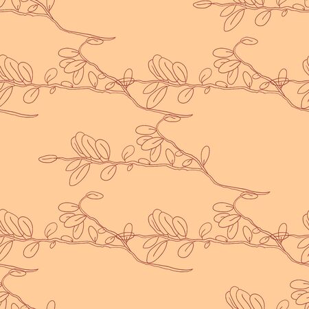 Vector decorative seamless pattern with herbal and floral motifsの写真素材