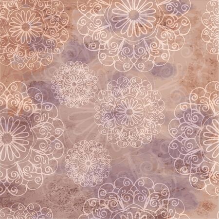 Vector decorative seamless pattern with herbal and floral motifsの写真素材