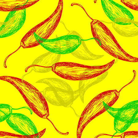 Seamless pattern with hot chilli pepper vector designのイラスト素材