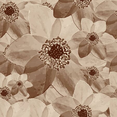 Vector decorative seamless pattern with herbal and floral motifsのイラスト素材