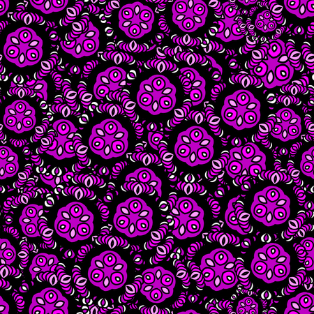 Vector decorative seamless pattern with herbal and floral motifsのイラスト素材