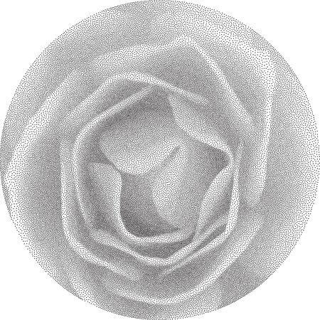 Abstract dotted design element in circle. Isolated banner.の写真素材
