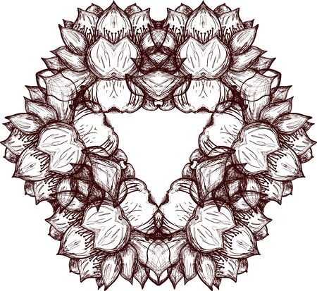 Vintage border frame with retro ornament pattern decorative designの写真素材