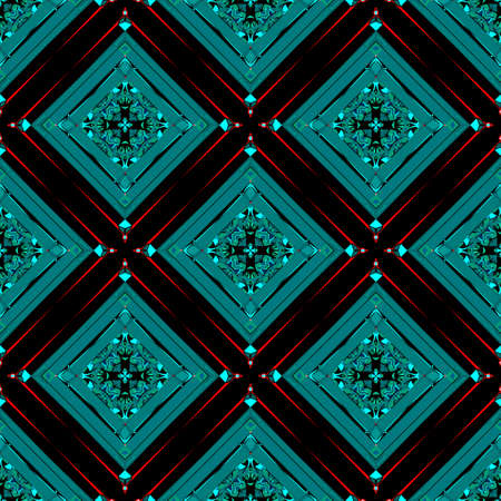 Seamless colorful pattern with rhombuses. Stylized decorative shapes.