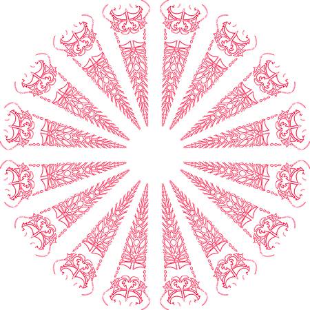 Ornamental card with mandala. Vintage decorative elements.のイラスト素材