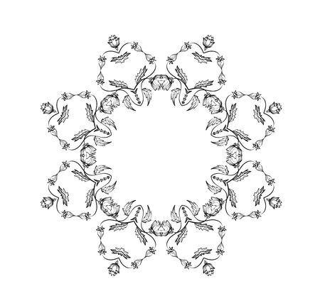 Vintage border frame with retro ornament pattern decorative designの写真素材