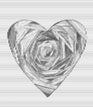 Abstract dotted design element. Striped stylized heart.のイラスト素材