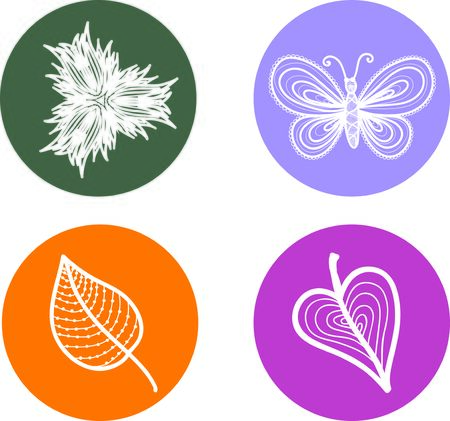 Flat leaves icons.のイラスト素材