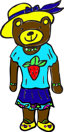 Funny cartoon bear. Element for design. Animal illustrationのイラスト素材