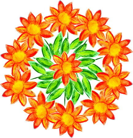 Unique decoration for greeting card, wedding invitation, save the date. Creative floral design. Summer flowers with space for your text.のイラスト素材
