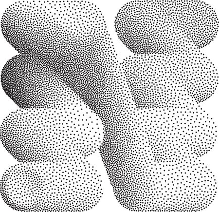 Abstract dotted design element. Pipes of dots.のイラスト素材