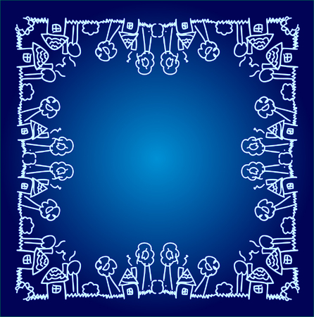 Vintage frame with curly decorative motifs.のイラスト素材