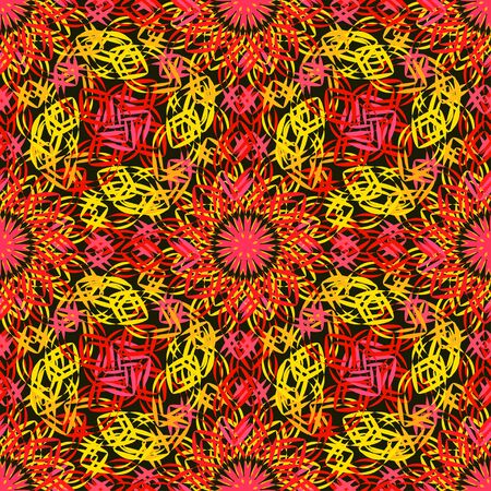 Seamless colorful pattern with rhombuses. Stylized decorative shapes.のイラスト素材