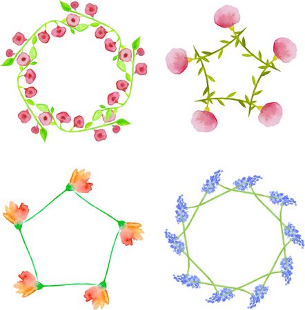 Bright flowers. Design element for greeting cards, invitations, webのイラスト素材