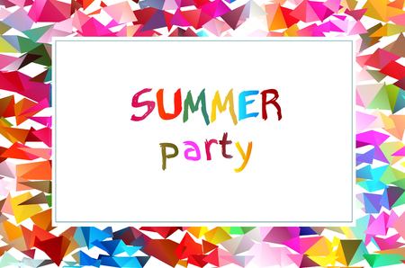 Summer party bright colorful card, vector illustrationのイラスト素材
