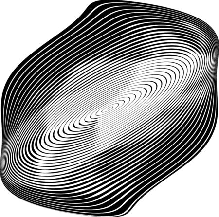 Stylized striped shape of lines, design element.のイラスト素材