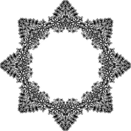 Beautiful black and white frame isolated on white backgroundのイラスト素材
