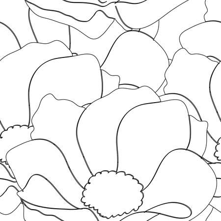 Seamless background with stylized floral and herbal motifs.のイラスト素材