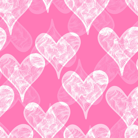 Seamless colorful pattern with hearts. Valentine's day background.のイラスト素材